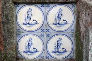 Blue Tiles with dog