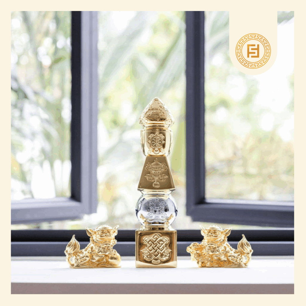 5 Element Pagoda with Fu Dogs